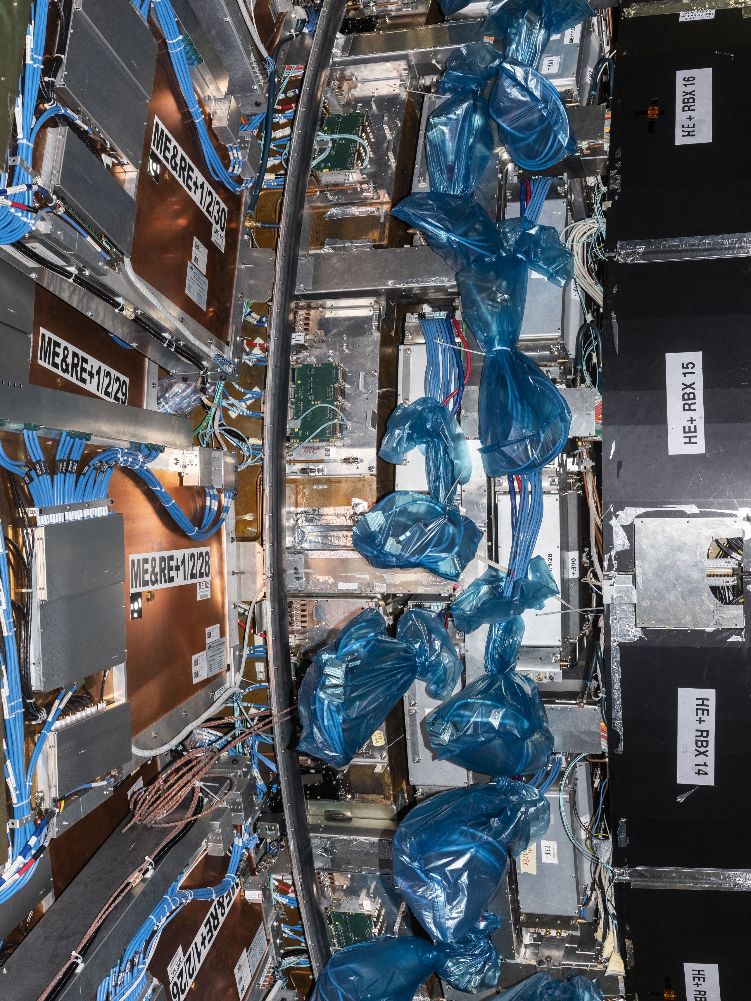 The Compact Muon Solenoid (CMS) photographed by Armin Linke in 2019 during his residency with Arts at CERN. This is one of the artworks in the exhibition, Instruments of Vision. (Image: Armin Linke)