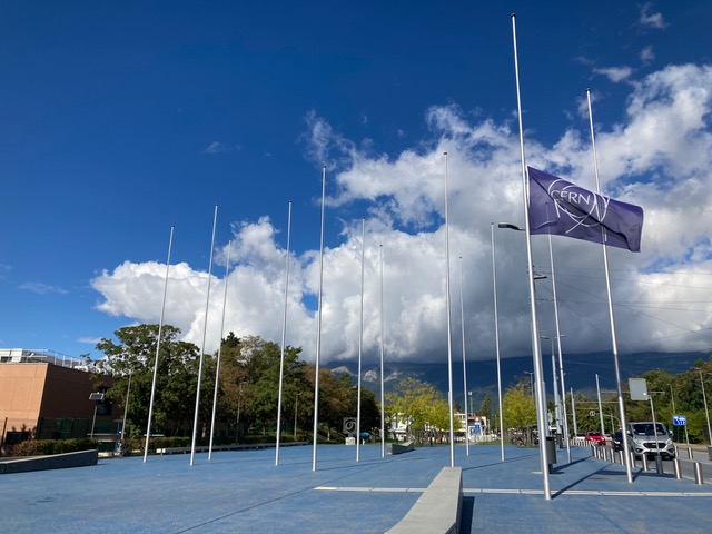 CERN flag in half-mast